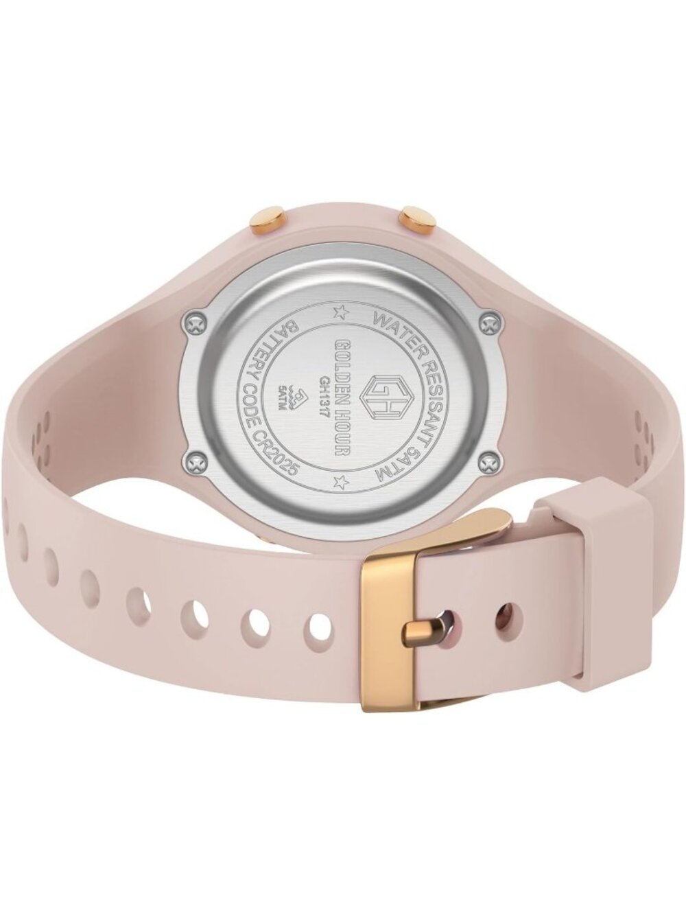 Women's Rose Gold/Pink Sand Waterproof Sport Chronograph Silicone Strap Watches - Picture 2 of 7
